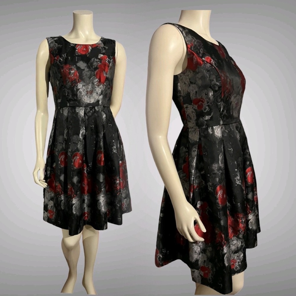 I.N. STUDIO | Floral Vintage Swing Cocktail Party Dress Sleeveless Knee-Length